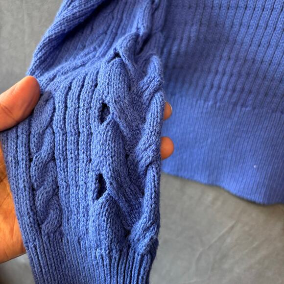 On 34th Sweater Crewneck Fisherman Cable Knit Sweater NWT Pullover Preppy Sail - Picture 4 of 14